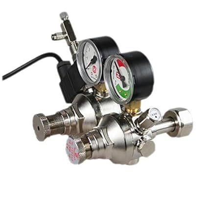 Hiwi Doppelkammer CO2 Druckminderer mit Magnetventil und Rückschlagventil Aquarium Nachtabschaltung