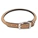 Coastal Pet - Circle T Oak Tanned Leather Round Dog Collar - Comfortable for Dogs with Long Hair or Sensitive Skin - Pet Collar Made from Full-Grain Leather - Tan, 3/8