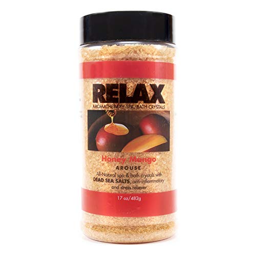 Honey Mango Aromatherapy Bath Crystals -17 Oz- Natural Mineral Salts – Aroma Therapy For Hot Tubs, Spas & Whirlpool Jacuzzi