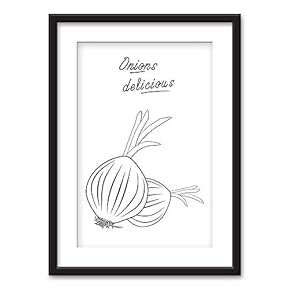 Framed Onions Kitchen Wall Black Picture Frames White Matting