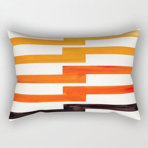 Ashasds Orange Black Geometric Minimal Mid Century Modern Lightning Bolt Pattern Watercolor Art Throw Pillow Covers For Home Indoor Comfortable Cushion Rectanle Pillowcase Standard Size 16x24 IN