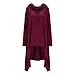 Xuan2Xuan3 Womens Kangaroo Pockets Loose Hoodies Sweatshirts Outerwear Coat Dress, Wine Red, XX-Large