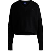 HUGO Women's Soft Wool Blend V Neck Sweater