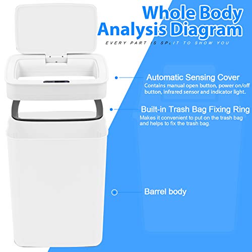 Automatic Trash Cans Touchless, Automatic Touchless Sensor Kitchen
