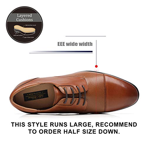 La Milano Wide Width Men's Leather Dress Shoes Slip On Square Toe