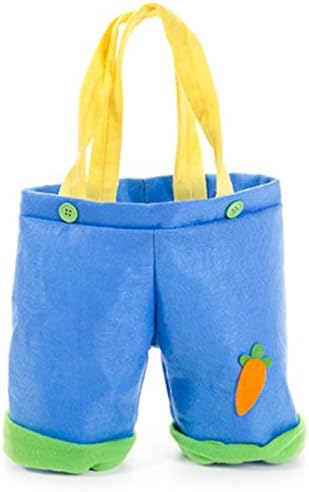 6 Easter Bunny Pants Bag Treat Gift Tote Basket Candy Egg Hunt Holder 14"