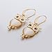 Cute Night Owl Opal Dangle Earrings For Women Girls Golden Plated