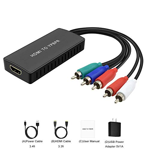 HDMI to Component Converter, HDMI to YPbPr Adapter Converter, HDMI to 5RCA RGB Converter for PC, Xbox, PS3, Roku, Fire Stick, Apple TV, DVD Players - Thumbnail 4