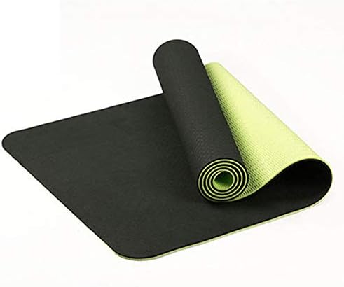Farfly 6Mm Tpe Two-Color Non-Slip Yoga Mat Sports Mat 183x61Cm Gym Home Fitness Tasteless Mat Black