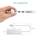 USB C Hub, EQUIPD 5 IN 1 Aluminum Type C Adapter with 3 USB 3.0 Ports SD/SDHC/microSD Card Reader for New Macbook/Pro 13” 15 2015/2016/2017/Google Chromebook and more Type C Devices – Silver