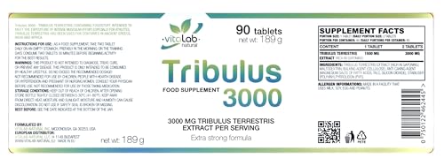 Tribulus Terrestris For Men 3000mg Double Strength 90 Counts Europe Manufacture