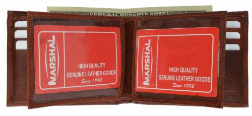Authentic Leather New Design Credit Card Wallet with Dual Center Flap by Marshal