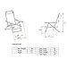 Deluxe 5 Reclining Positions Lay Flat Aluminum Beach Chair with Cup Holder 250 lb Load Capacity