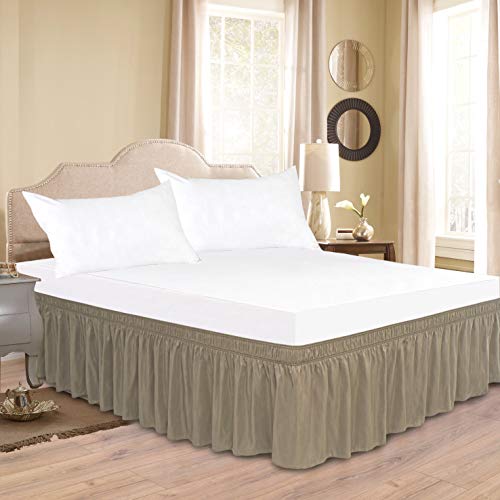 Biscaynebay Wrap Around Bed Skirts for King & Cal King Beds 15 Inches