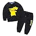 Criol Kids Boys Pokemon Pikachu Printing T-shirts Pullover Hoody Pant Set (S(100#), Blue)