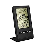 BENGOO Indoor Humidity Monitor Hygrometer Digital Thermometer Monitor Home Weather Station LCD Display Alarm Clock Calendar Function