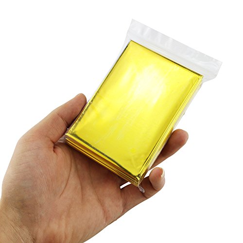 Weoxpr 6 Pack Gold Emergency Mylar Blanket Space Blanket - 52" x 84" for Outdoors, Hiking, Survival, Marathons or First Aid - Thumbnail 3