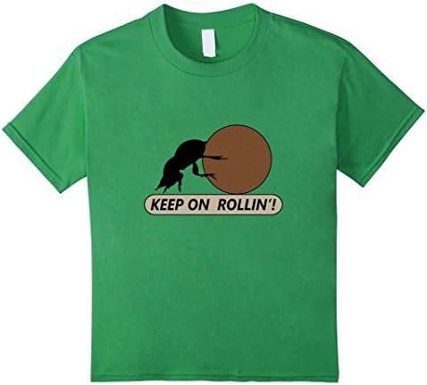 Kids Keep On Rollin' Dung Beetle Funny Motivational T-Shirt 4 Grass