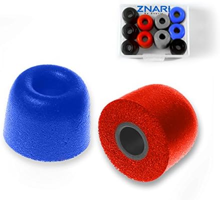 Jaybird Earphone Earbud Foam Tips With Protective Case - BlueBuds X, X2 - 12 Pieces - Small Multi-Color