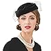 Women Vintage Pillbox Hat Fascinator Wedding Tea Party Cocktail Porkpie Veil Hats Black