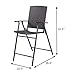 Tangkula 4 Piece Folding Patio Bar Chairs, Lightweight Portable Foldable Space Saving Wicker Bar Stools with Armrest & Footrest, for Lawn Patio Beach Garden Deck
