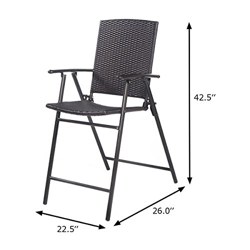 Tangkula 4 Piece Folding Patio Chairs, Lightweight Portable Foldable