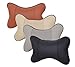 Icegirl 2pcs Universal Leather Car Seat Pillow Breathable Car Auto Head Neck Rest Cushion Headrest Pillow Pad (Beige)