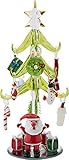 LSArts Christmas Glass Tree - Green - Santa - 8
