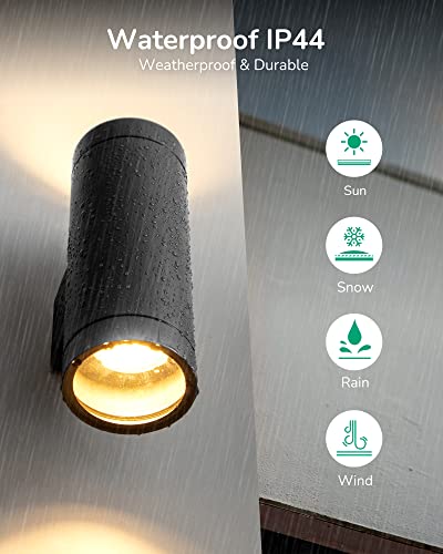 EDISHINE Up Down Outside Lights, Waterproof Up and Down Lights Outdoor IP44, Outdoor Wall Light, Weather Resistant, Outside House Light for Front Door, Garage, Garden, 2 Pack