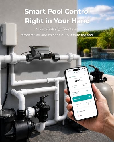 TP30 Salt Chlorine Generator for Pools up to 40,000 Gallons, Smart Salt Chlorinator with App Monitoring, ETL Listed, Auto Reverse Polarity Cell, Standard Plumbing Fit