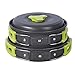 TTLIFE Camping Cookware Mess Kit Backpacking Gear &Hiking Outdoors Bug Out Bag Cooking Equipment 12 Pcs Cookset Lightweight Compact ，Durable Pot Pan Bowls& Free Folding Spork, Box &Nylon Bag (Green)