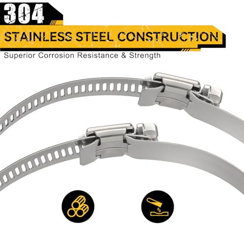 4 Pack 4 Inch Hose Clamp, 304 Stainless Steel Quick-Screw Dryer Vent photo 9