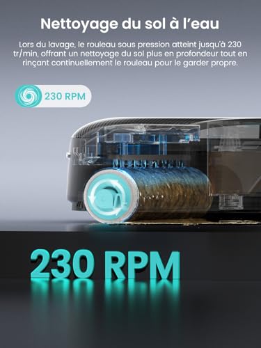 Lefant M5Pro Robot Vacuum Cleaner Washer, 18000 Pa, Instant Automatic Cleaning with Wheeled Mop, 75°C Mop Wash in Hot Water, 8mm Mop Lift, 5G/2.4G WiFi
