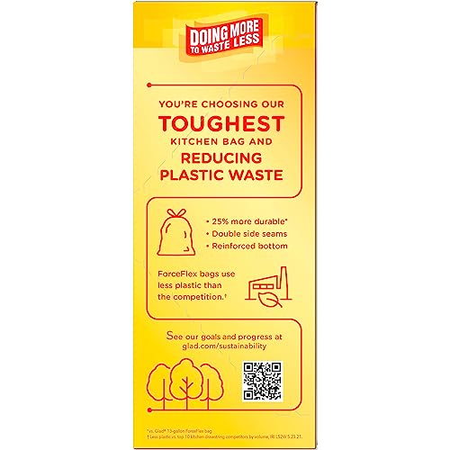Glad ForceFlex MaxStrength XLarge Kitchen Drawstring Trash Bags, 20