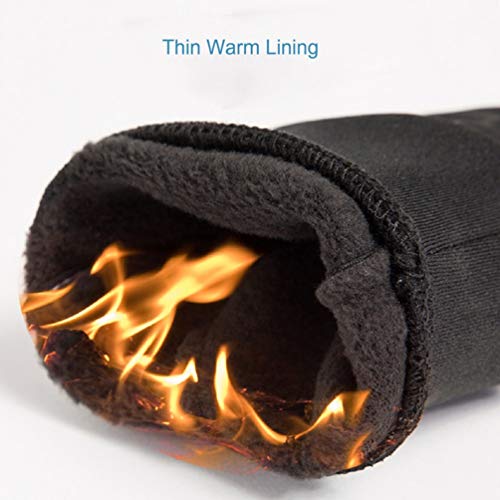 KISCHERS Cell Phone Touch Screen Man Women Gloves, Winter Sports Suitable (Black, M)