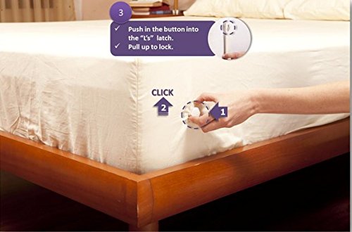 Bed Sheet Fasteners Pack Of 4 By ClickL – Innovative, L Shaped, Clip & Peg Holders – Keep The Sheet Taut & In Place – Easy To Install Grippers – Hidden From View - Works best for framed beds