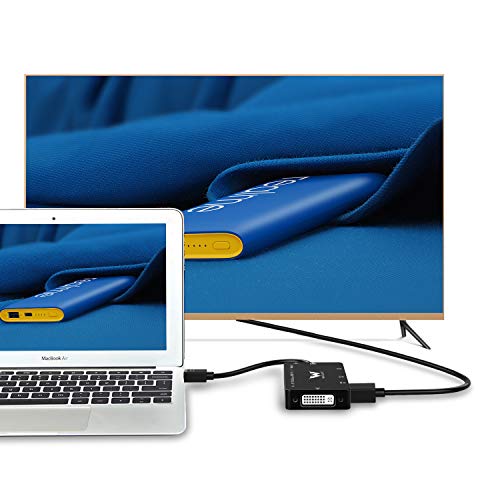 Mini Display Port to HDMI Adapter, 3 in 1 Displayport Cable, Gold Plated 4Kx2K DP Compatible with Thunderbolt to HDMI DVI VGA TV Adapter Cable 1.2 Version