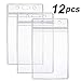 Will Well ID Badge Holders with Holes for Lanyards and Keyrings - Vertical Clear Plastic 2.6
