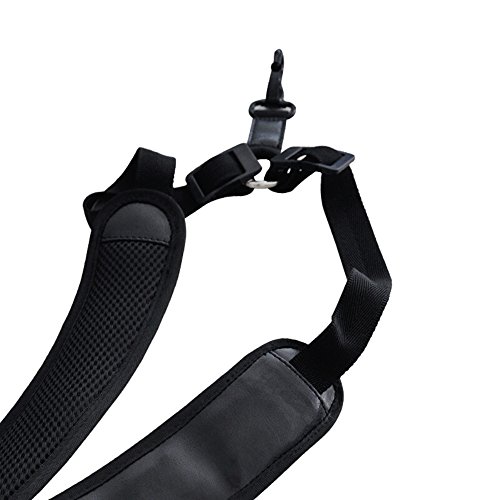 EaseIcon Elegant Soft-Padded Sax Single Shoulder Leather Strap Sling [Extra Comfortable Design] Adjustable Hook Harness Belt - Ideal for Tenor and Alto Saxophone (Black) - Thumbnail 2