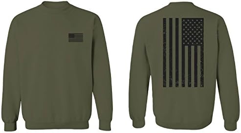 Vintage American Flag United States of America Military Army Marine us Navy USA Men's Crewneck Sweatshirt