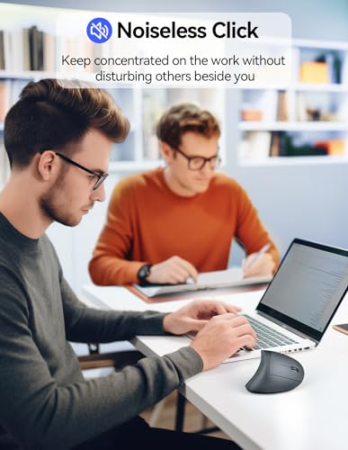 Ergonomic Mouse, Vertical Mouse Wireless Mouse 6 Buttons Optical Carpal Tunnel Mouse, 5 Adjustment Levels, Up to 4800DPI Silent Click Mouse Office Mouse for Laptop, Desktop, Carpal Tunnel Relief
