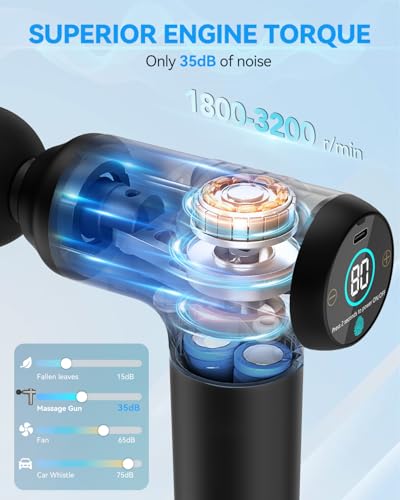 Mini Massage Gun, 30 Speed Handheld Muscle Massage Gun, Portable Massage Gun, Easy to Carry, Equipped with 4 Massage Heads, Unique Gift for Mother's Day, Ideal Gifts for Men Women (Black)
