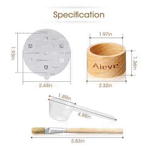AIEVE 80 Stk Aluminiumfolie Deckel Zubehör für Wiederverwendbare Kaffeekapseln mit Halter Kaffeepinsel Dosierlöffel… – Bild 3
