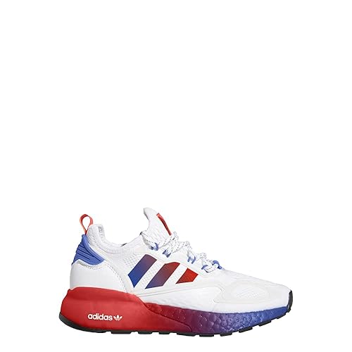 adidas Boy's Casual Running Shoe, White/Solar Red/Blue, Big Kid