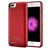 iPhone 8 plus / 7 plus / 6 plus / 6S plus Battery Case, Ultra Thin Rechargeable iPhone 7plus / 6 plus / 6S plus Case Battery with 4200mAh Capacity from SUNWELL (5.5” Red)