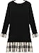 QZUnique Women's Plus Size Pullover Sweater Dress with Plaid Ruffled Skirt Hem