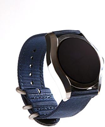 KoolBands 18mm, 20mm, 22mm And 24mm Tough Royal Woven Nylon Wrist Band Strap Bracelet with Stainless Steel Buckle (Dark Blue, 24)