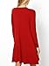 Zero City Womens Casual Pockets Plain Flowy Simple Swing T-Shirt Loose Dress, 11red, X-Large