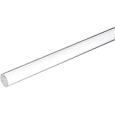 MECCANIXITY Acrylic Round Rods 1" x 12" Clear Dowel Rods 25x300mm | Acrylic Sticks,Plastic Sticks Strip for DIY Crafts Lighting Gardening Decoration