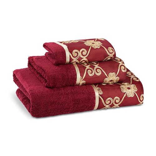Zahari Home Elegant Rose Classic Luxury Bath Towel Set - 3 Piece
